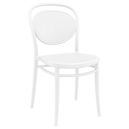 COMPAMIA 17.3 in. Marcel Resin Outdoor Chair, White ISP257-WHI